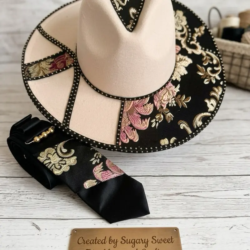 Handcrafted Fedora Hat & Matching Tie Set
