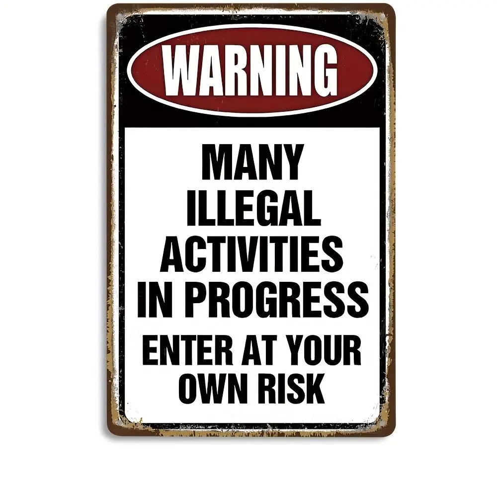 8x12 Vintage Rustic Metal Tin Sign - Bold Warning Design - Adds Charm to Man Cave, Bedroom & Home Decor - Unique 420 Friendly Bar Wall Art - Eye-Catching Gift Idea