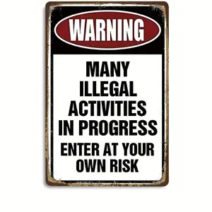 8x12 Vintage Rustic Metal Tin Sign - Bold Warning Design - Adds Charm to Man Cave, Bedroom & Home Decor - Unique 420 Friendly Bar Wall Art - Eye-Catching Gift Idea