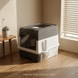 XXL Covered Cat Litter Box – Enclosed Odor Control Cat Toilet, Anti-Splash High Sides, Removable Easy-Clean Tray, Large Space Litter Box for Indoor Cats