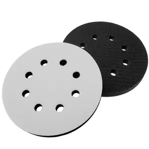 2 Pack 5 Inch 8 Holes Sponge Cushion Buffer Orbital Sander  Pad Backing Pad - Hook and Loop Soft Interface Pads for Automobile Metal Polishing
