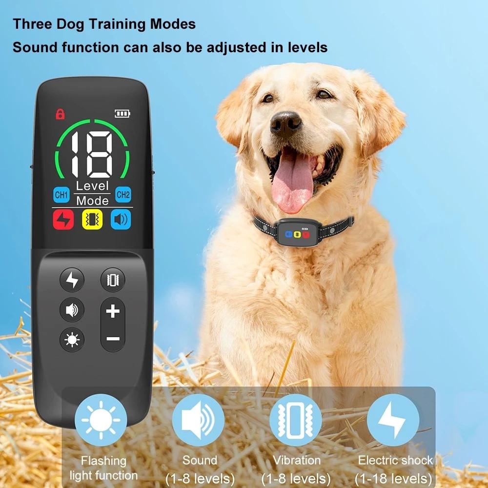 800M Long Range Dog E-Collar with Beep Vibration & Safe Shock, Adjustable Levels for Obedience Training
