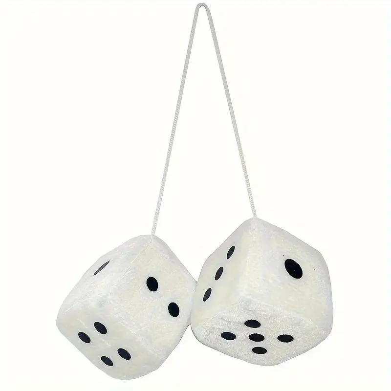 1 pair Car dice hanging decoration plush three-dimensional cube creative cute decoration Car Ornament Car Interior Accessory Car Accessories Car Decorations