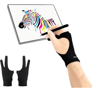 Drawing Glove 2 Pack,Two-Finger Artist Glove for Drawing Tablet, Paper Sketching, iPad. Digital Art Glove, Drawing Glove Right Hand and Left Hand, Black