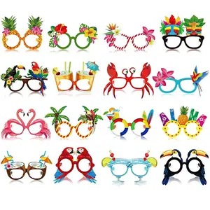 Hawaii Party Decorative Glasses Beach Funny Pineapple Flamingo Paper Photograph Glasses Tropical Luau Hawaiian Party Decorations