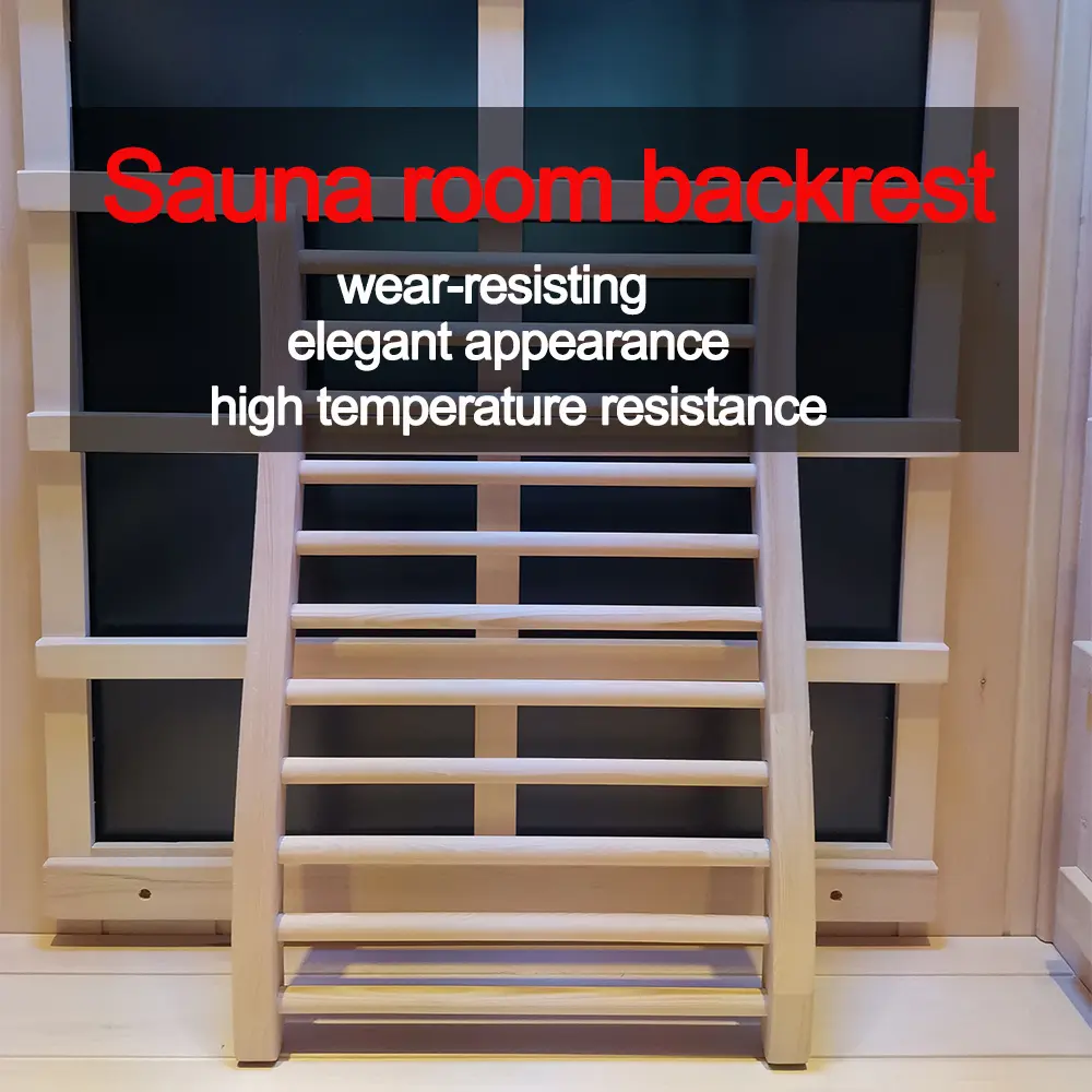 Solid Wood Sauna Backrest with Ergonomic Lumbar Support, Natural Hemlock, 20 x 2.7 x 13.3 Inches, Yellow Finish, for Sauna, Spa, and Sofa