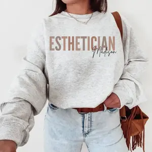 Personalized Esthetician Sweatshirt, Custom Esthetician Graduation Gift Idea, Skin Therapist Crewneck, Beautician Pullover, Skincare Sweater