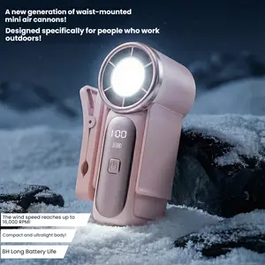 [3000mAh | 1-100 Speed Turbo] Hands-Free Portable Fan - Cooling, Removable Clip-On & Waist Fan, 16000 RPM, Digital Display USB Rechargeable Mini Fan for Hot Flashes, Makeup, Outdoor,Mother's Day Gift for Mom