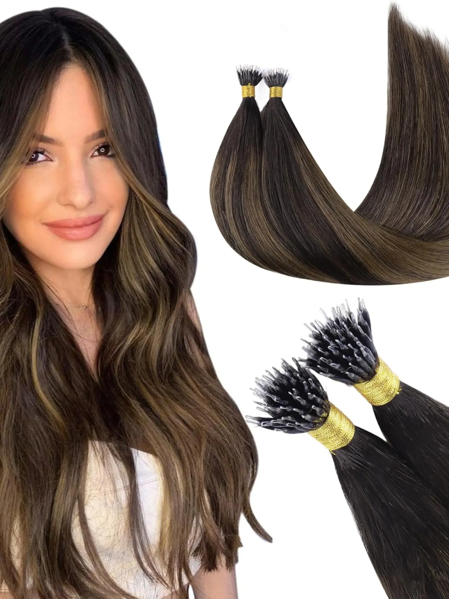 Nano Hair Extensions Real Human Hair Quality, Premium Human Hair, Nano Ring Hair Extensions, Multiple Colors Available, 100g, 18-28 Inches, 100 Strands