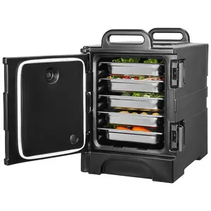 【Summervibes】VEVOR Insulated Food Pan Carrier,  , 81 Qt Hot Box for Catering, Food Box Carrier with Double Buckles, Front Loading Food Warmer with Handles, Stackable End Loader for Restaurant, Canteen
