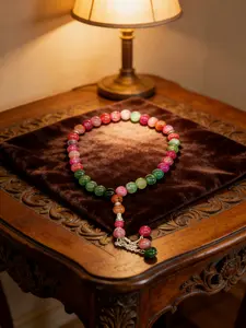 1pcs Colorful Agate Bead Bracelet, Luxury Feng Shui Buddha Beads, Ethnic Style Accessory, Suitable for Fashionistas, Zen Life Enthusiasts