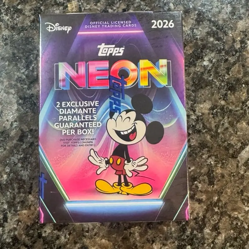 2026 Topps Disney Neon Value Blaster Box - Collector's Edition Non-Sports Trading Cards, Stickered Photocard Non-Sports Cards Boxes and Packs