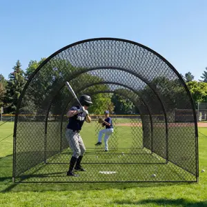 33ft Batting Cage Net with Frame – Multi-Sport Practice Cage for Baseball, Softball, and Golf, Ideal for Yard or Sports Field Training