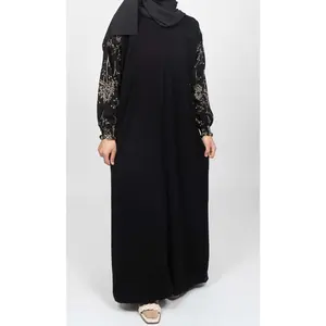 Tiba – Gold Embroidery Abaya