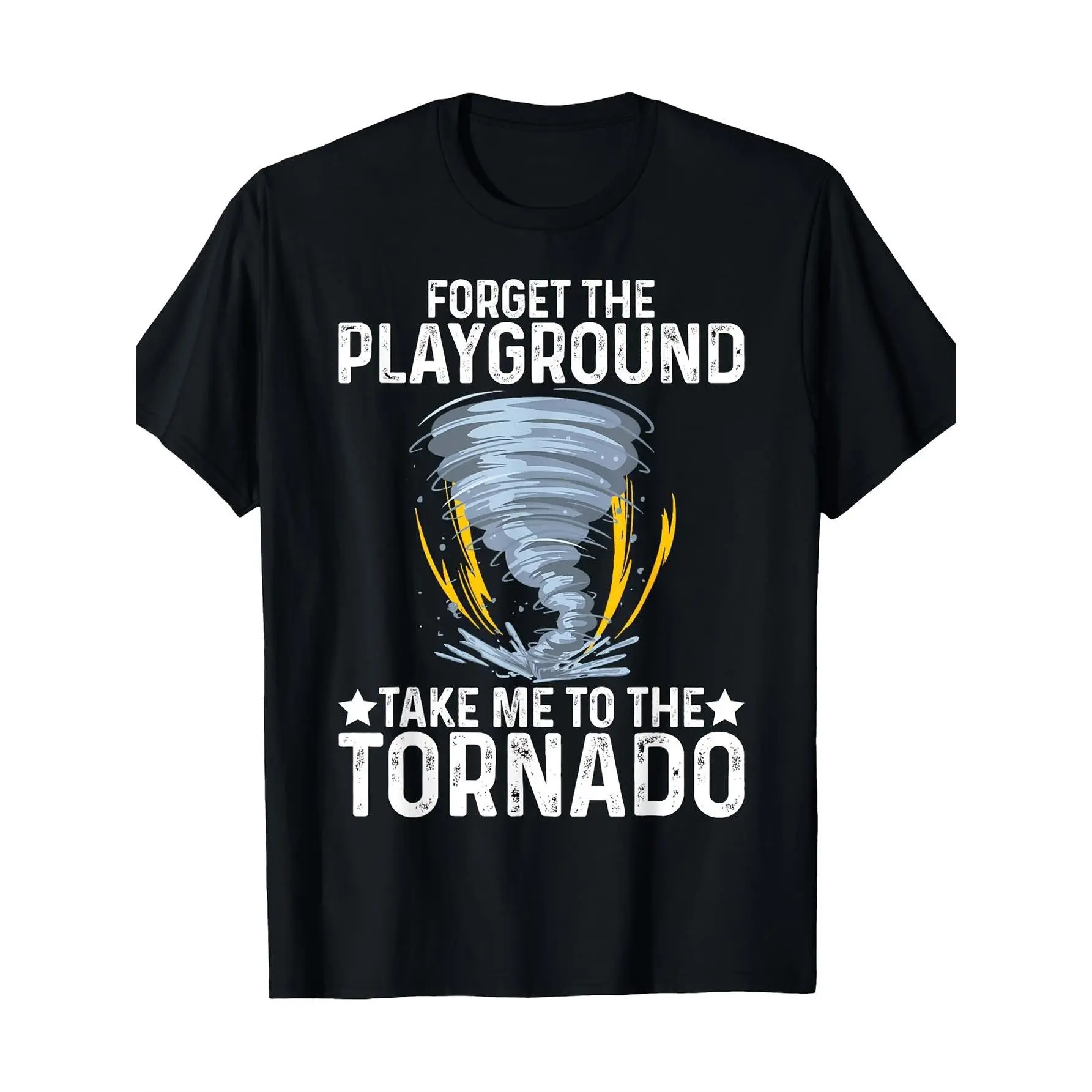 Men's Storm Chaser Tornado Graphic T-Shirt - Heavyweight 180gsm 100% Cotton Tee with Distressed Tornado Print & Tornado Design, Casual Short Sleeve Round Neck Shirt for Tornado Hunters & Storm Chasers, All-Season Comfort