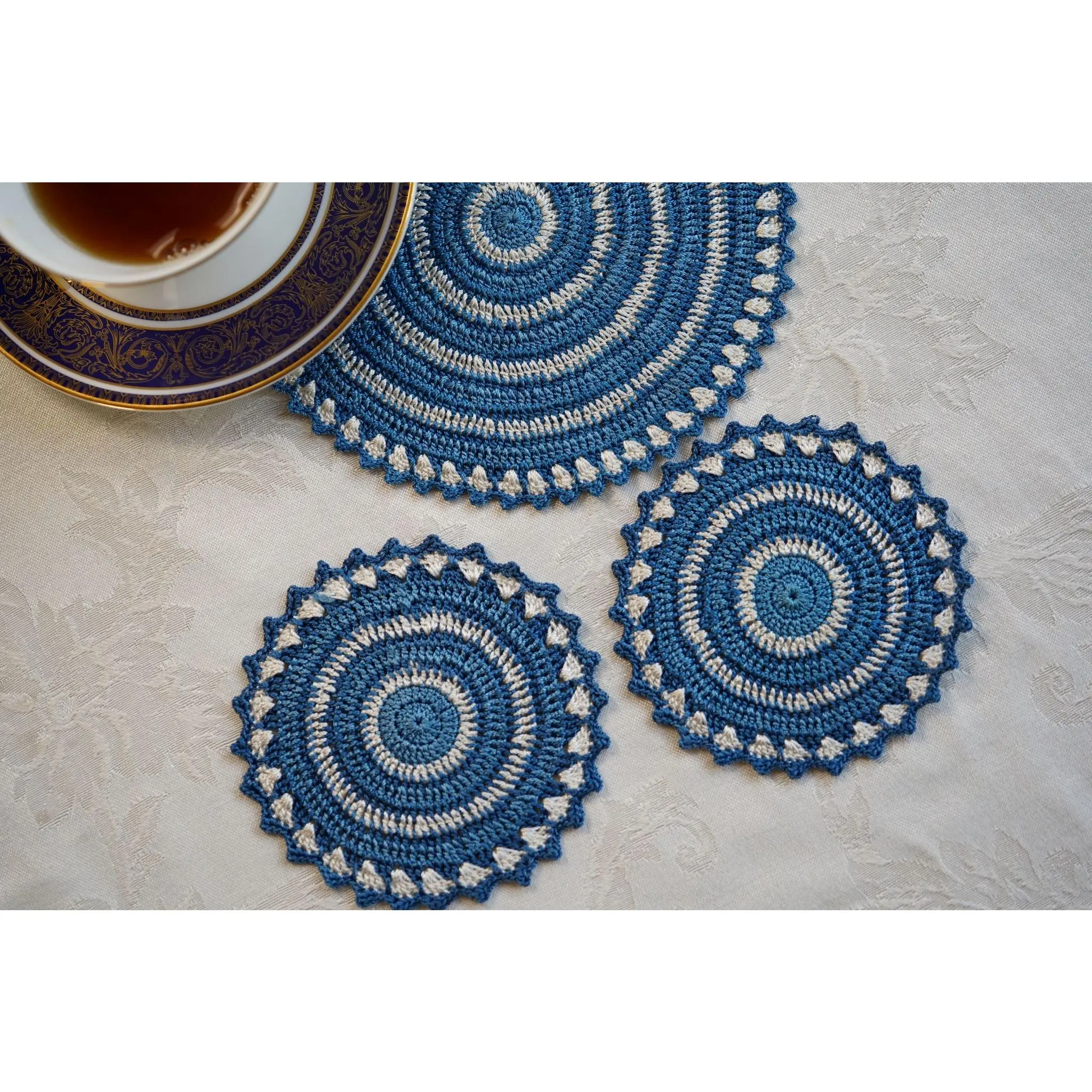 Ocean Whirl Crochet Coasters