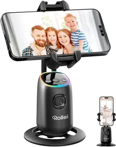 Rollei Auto Face Tracking Tripod Holder 60° Rotation AI Track No App Required for Live Streaming Video Recording Vlog Desktop Phone Holder