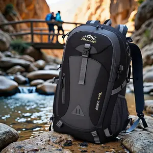 JSERYISGN 40L Hiking Backpack Lightweight Durable Nylon for Men Women Camping Travel Cycling Large Capacity Outdoor Adventure Multi-Day Travel Low Backpack