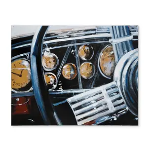 Begin Home Decor CPPM1418WUG1WM 14 x 18 in. Vintage Car Interior Placemat - Blue Polyester Bedroom Decor