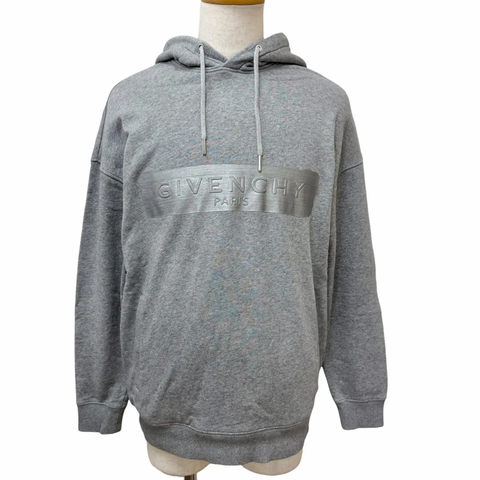Pre-owned GIVENCHY Cotton Small Leather Goods Embossed Logo Hoodie