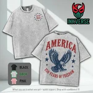 America Eagle Shirt, 250th Anniversary Tee, Patriotic Western Washed Shirt, 250 Years of Freedom T-Shirt, Fourth of July Shirt