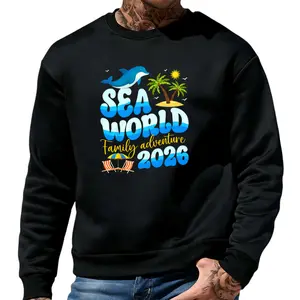 2026 Spring Break Long Sleeve Sweatshirts Featuring SeaWorld Dolphin Family Adventure