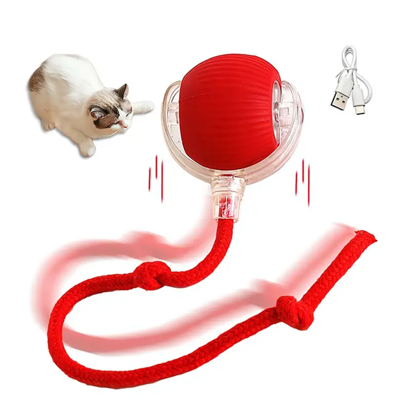 Automatic Rolling Dog/Cat Ball Toy – Interactive Electric Pet Ball with LED Lights – Motion-Activated, Chew-Resistant, Waterproof & USB Rechargeable –