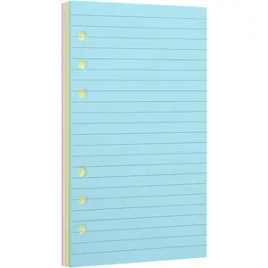 100Gsm Colored Lined A6 6-Hole Refills 50 Sheets 100 Pages – Ruled Planner Inserts for 6-Ring Binders, Thick Fountain Pen Friendly, No Bleed Through,Perfect Double-Sided Writing Imslery