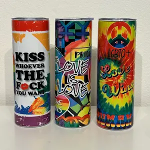 20oz Pride Tumblers | Double Wall Stainless Steal | Leak Free | Holds Cold And Hot Drinks For Up To 8 Hours