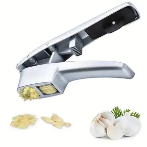 Stainless Steel Garlic Press, Manual Garlic Press with Handle, Multifunctional Garlic Crusher, Kitchen Utensils, Kitchen Gadgets, Small Kitchen Gadgets
