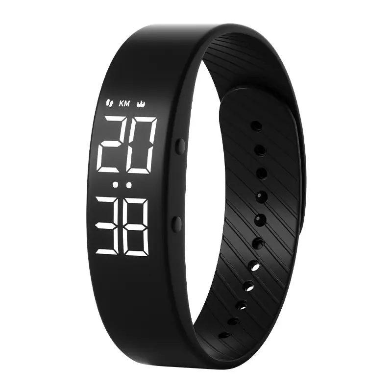 Unisex Wearable Digital Luminous Rectangle Wristwatch - 30M-50M Waterproof, Vibrating Alarm, Multifunctional Electronic Fitness Tracker with ABS Construction for Men & Women