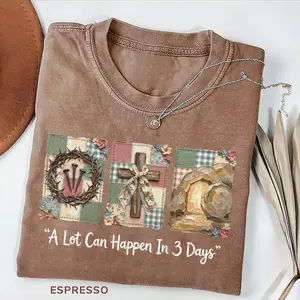 Retro A Lot Can Happen in Three Days Shirt, Vintage Easter & Cottagecore Christian T-Shirt