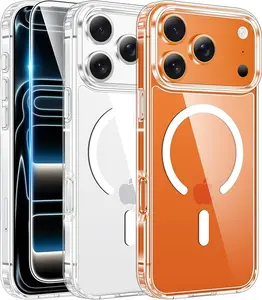 Crystal Clear iPhone 17 Pro Shockproof Protective Case with 10FT Military Grade Protection & Raised Camera Screen Cover for 6.3 Inch iPhone 17 Pro Button Protector Button Protector Casing Cellphone Smartphone