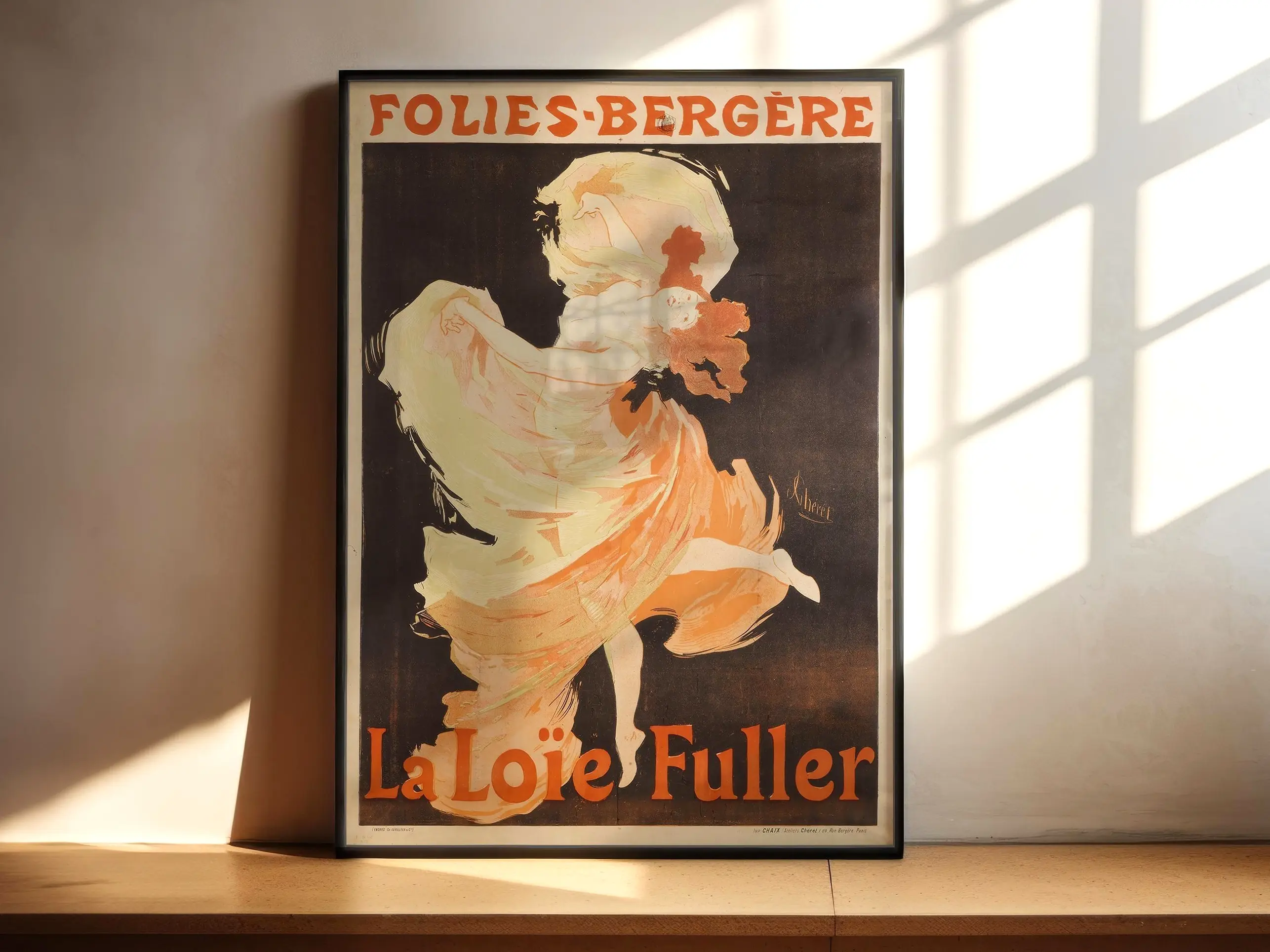 French Vintage Folies Bergere La Loie Fuller Graphic Print Poster - Customizable Matte Paper, Fade-Resistant, Mount-Compatible Room Wall Decor Photo Decoration Home Supplies