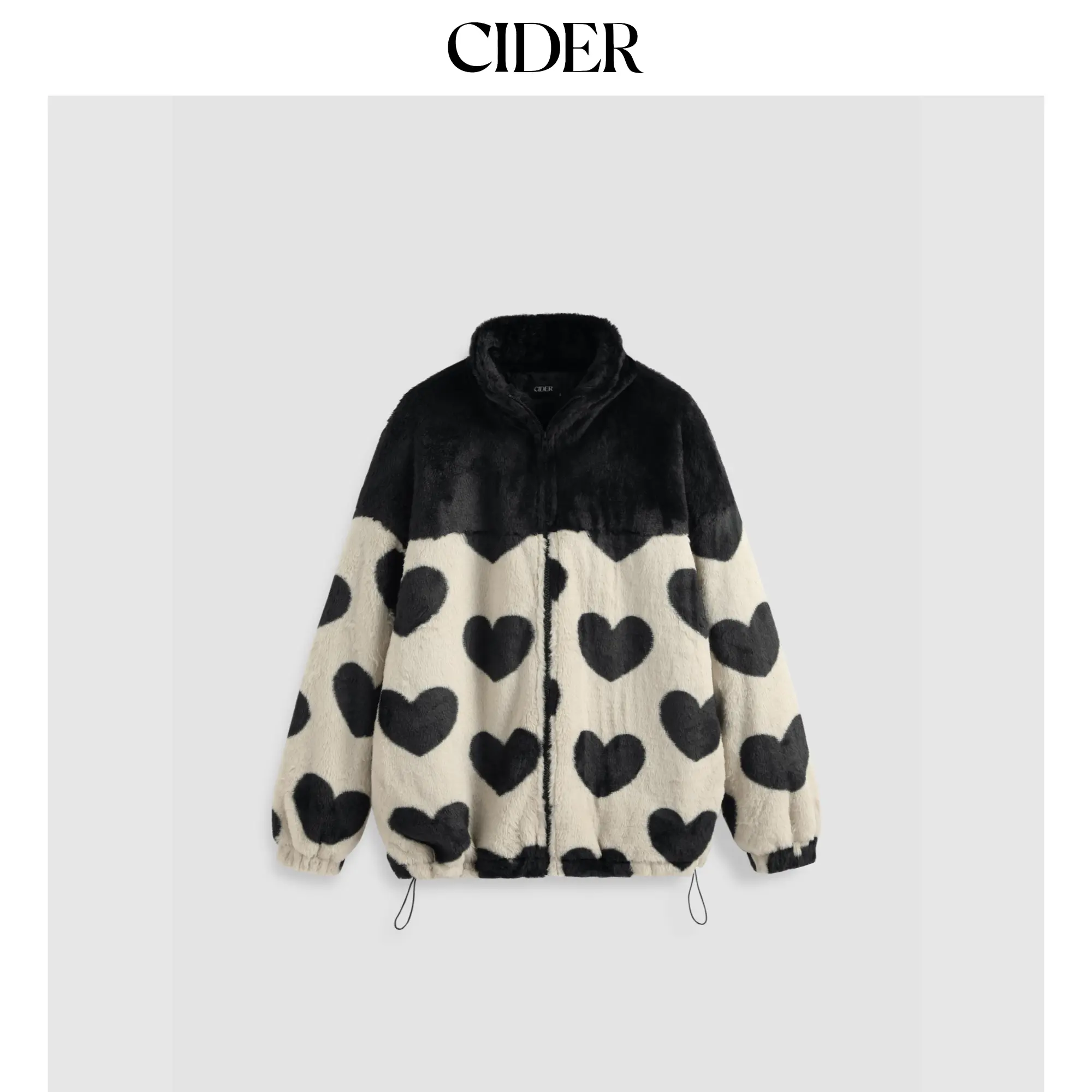 Cider [size 2-10] Zip Front Heart Fleece Jacket