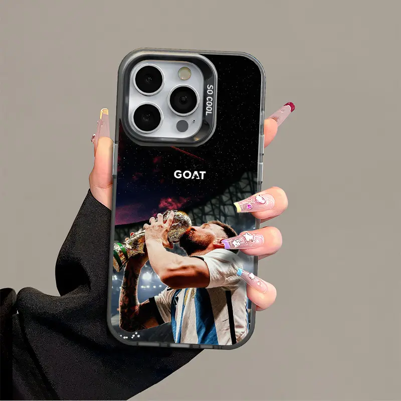 IPhone 17 Promax Messi Phone Case Anti Drop Protective Case Suitable for Iphone 16 ProMax 15 14 13 12 11 SAMSUNG S25 24 23 22 Plus Acrylic Durable Case