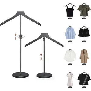 2 Pack Shirt Display Stand, 18-34 Inch Height Adjustable Mannequin  for Vendors Shop, More  Dress Form Mannequin Stand Clothes Rack, T Shirt Display Holder Jacket Coat Hanger, Black