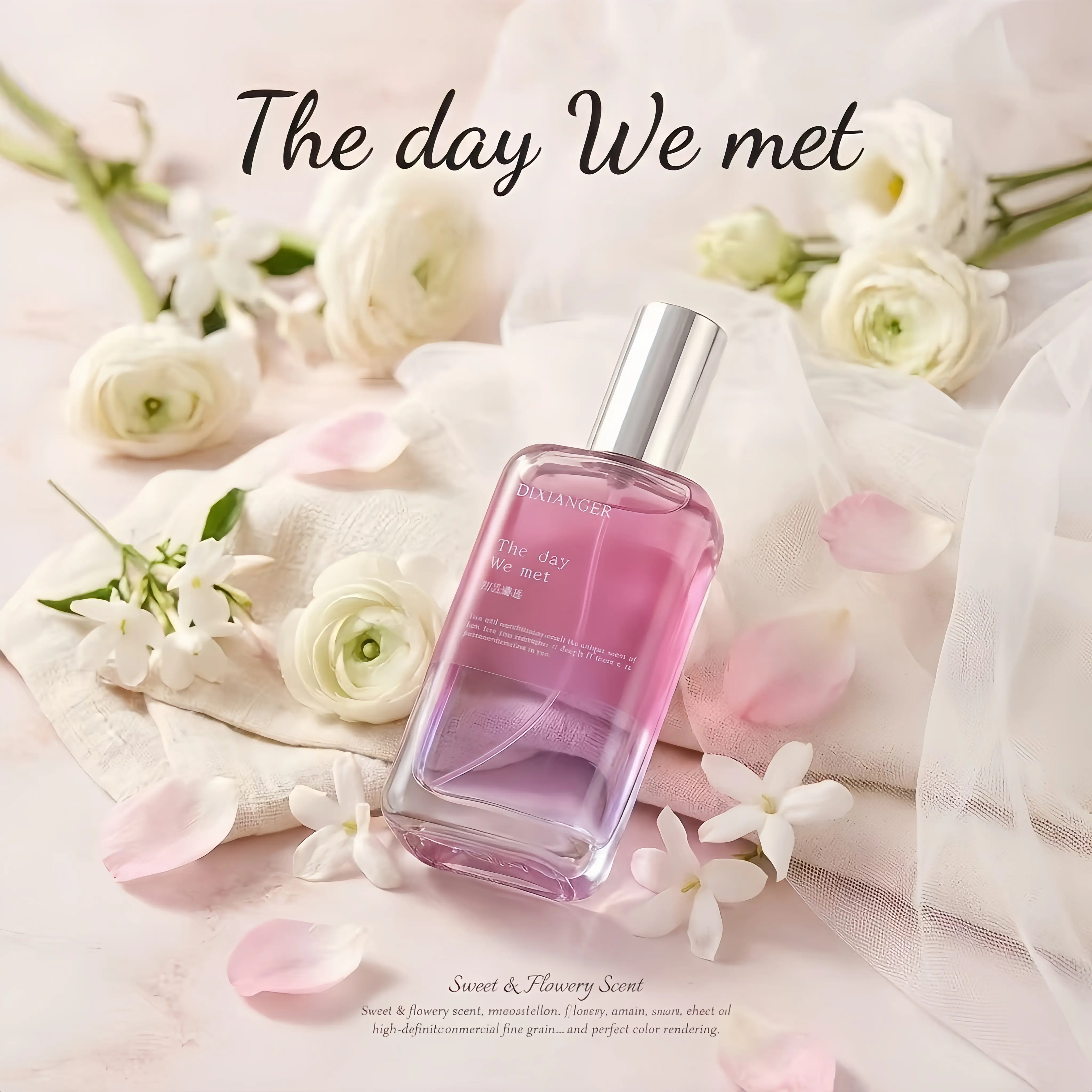 DIXIANGER The Day We Met Perfume 50ml / 1.7 fl.oz | Sweet Floral Fruity Scented Perfume | Romantic First Love Scent Gift for Dating Daily Use | Daily Fragrance for Women & Girls |    long-lasting   Fragrance for Women |Men's Fragrance