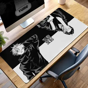 Jujutsu Kaisen Gojo & Geto Gaming Mouse Pad, Black and White Anime Desk Mat, Sorcerer Battle Pad, Stylish Manga Gift, Gojo Satoru Desk Mat