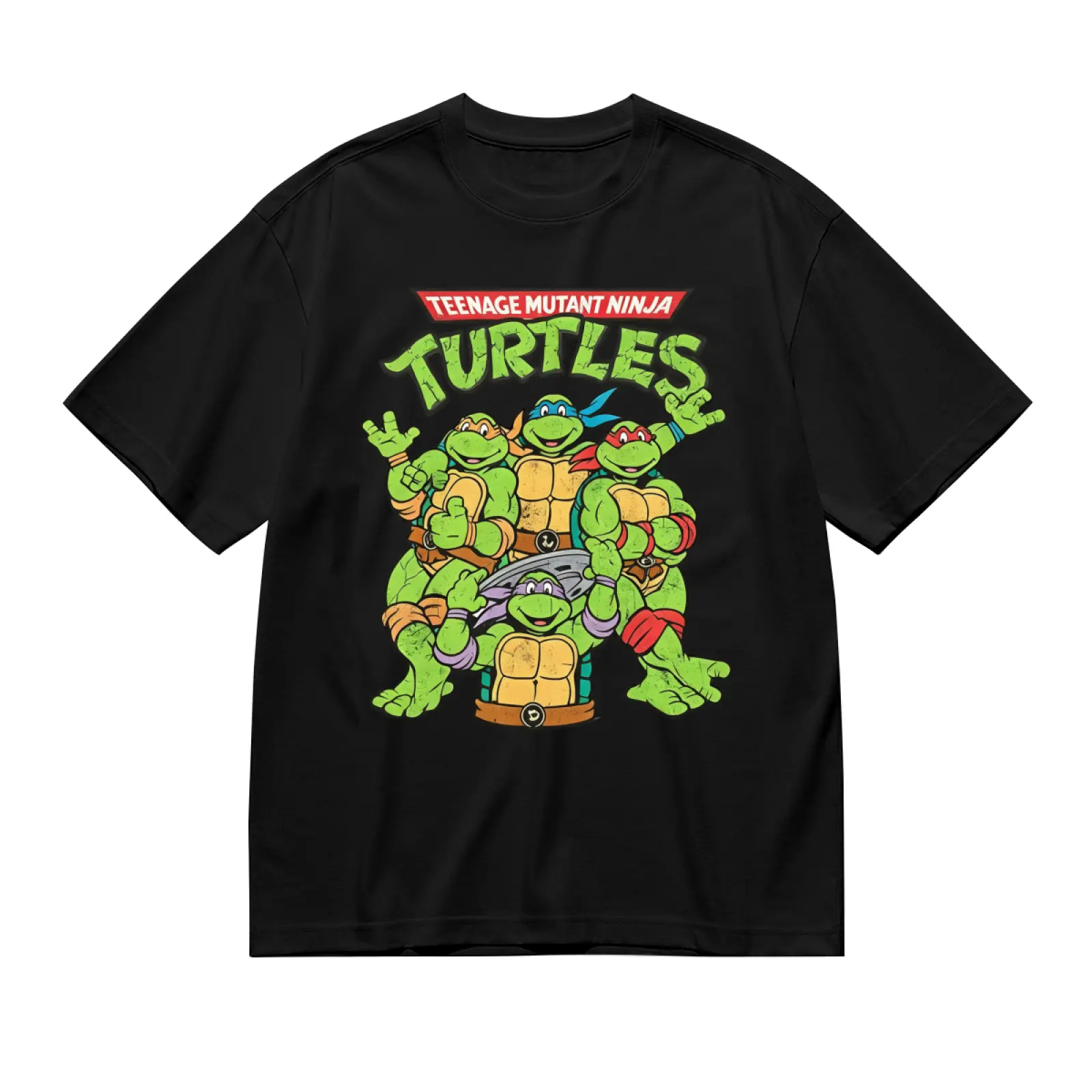 Unisex Retro Turtle‑Warrior Inspired Graphic T‑Shirt, 100% Pure Cotton O‑Neck Short‑Sleeve Tee, Y2K Harajuku Casual Streetwear Tops, Fashion Plus‑Size Clothes For Men Women