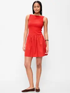 Old Navy Women's Mixed Media Drop-Waist Mini Dress