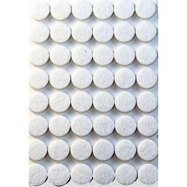 48-Piece White Self-Adhesive Bumpers - Surface-Safe Furniture Hardware Accessory for Wall Sculptures, Cabinet Doors, Picture Frames, Dampens Sound, Protects Furniture