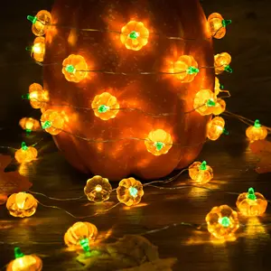 Happy Halloween! Holloween Pumpkin Led Fairy Lights  10/30 LED Battery Operated Led Pumpkin String Lights, Waterproof Orange String Lights for Indoor/Outdoor, Wedding, Bedroom, Home, Window, Halloween Decorations