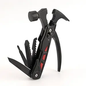 Multifunction Camping Hammer Tool with Pliers and Knife, Stainless Steel Outdoor Survival Multi Tool for Camping Hiking Backpacking Tent Stakes Emergency Use
