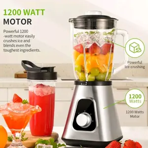 SARDOR 1200W Blender for Smoothies and Shakes, 52 Oz Countertop Blender & 22 Oz Personal Blender Combo, 6-leaf Blade, 3 Adjustable Speed for Juices, Frozen Fruit Drinks, Sauces, Self-Cleaning