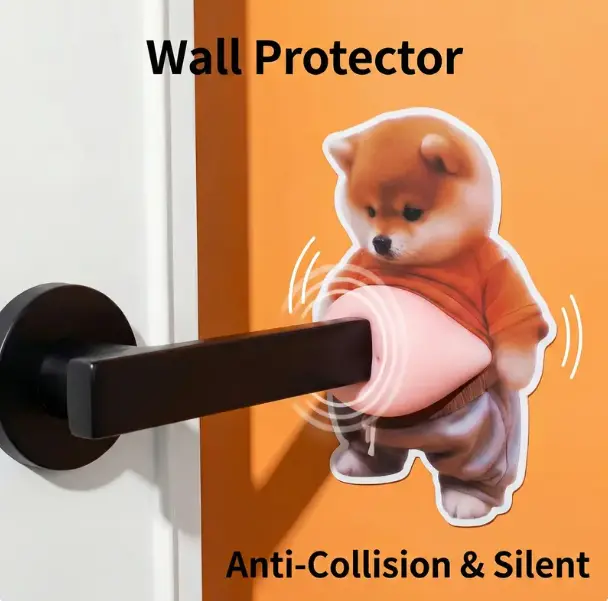 soft quick rebound,6-Pack Cute Animal Belly Door Stopper Wall Protector, Soft Silicone 3D Anti-Collision Sticker for Home Decor, Funny Shiba Inu & Cat Squeeze Toy for Stress Relief, Noise Reduction Door Bumper for Home & Office Squishies,summerwins
