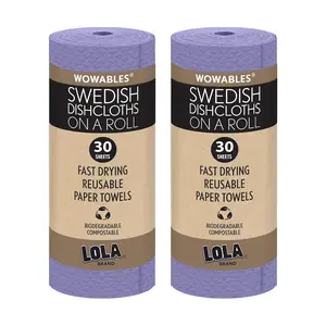 Lola Wowables Reusable Kitchen Towels, Eco-Conscious Paper Towel Alternative, 60 Sheets Kitchen Decor