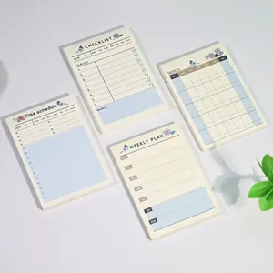 4-Pack Colorful Sticky Notes Set, Sticky Labels, Includes Time Schedule, Daily Checklist, Weekly Planner, Monthly Plan, Removable Memo Stickers