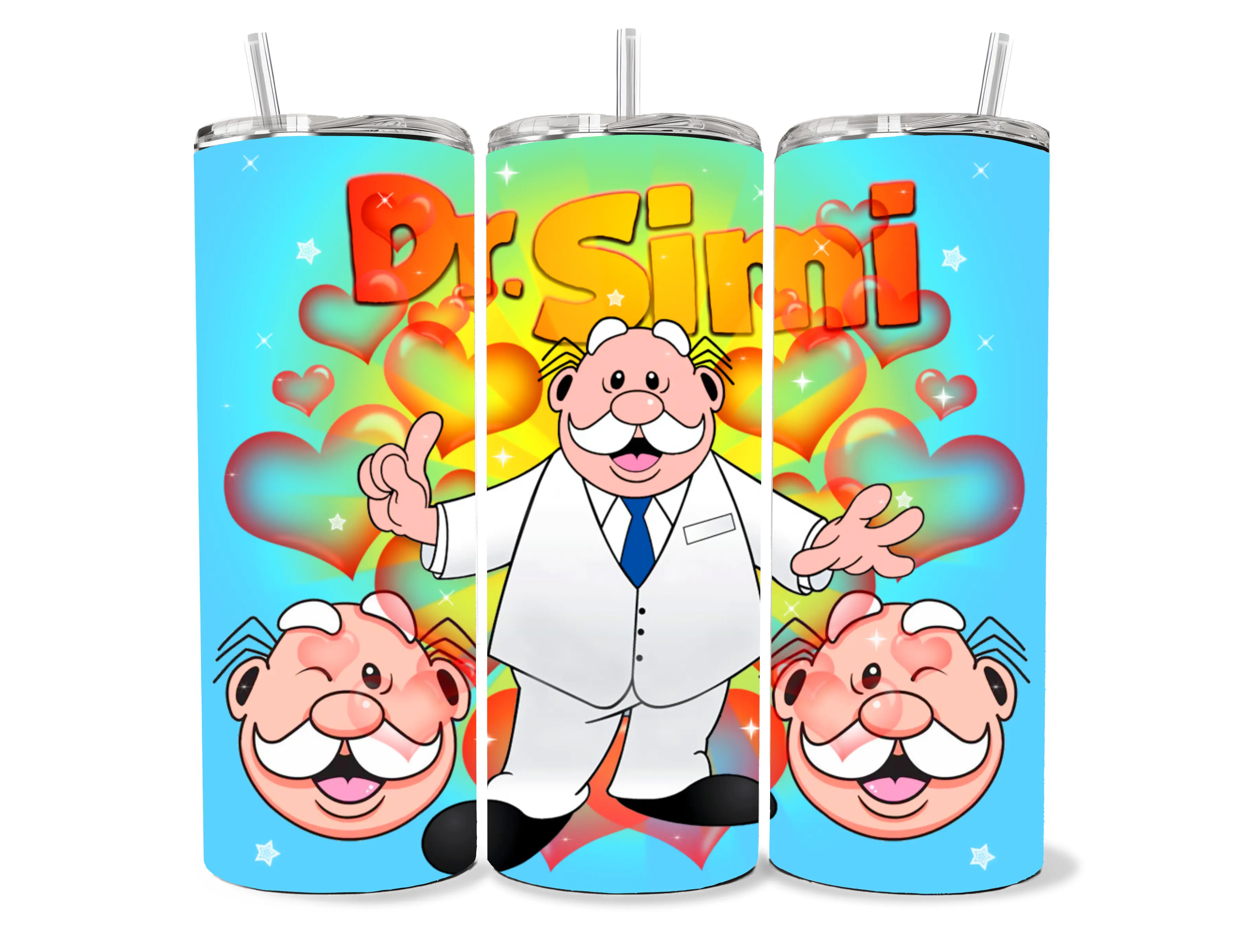 Dr Simi 20 oz Insulated Metallic Water Bottle, Kitchenware Drinkware with Included Lid, Straw, and Individually Boxed Packaging, Bottles