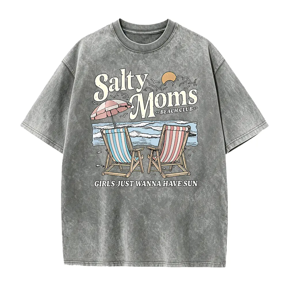 Salty Moms Beach Club Shirt, Summer Vacation Tee, Aesthetic Beach Shirt, Girls Trip Shirt, Beach Lover Gift, Beach Party Tee
